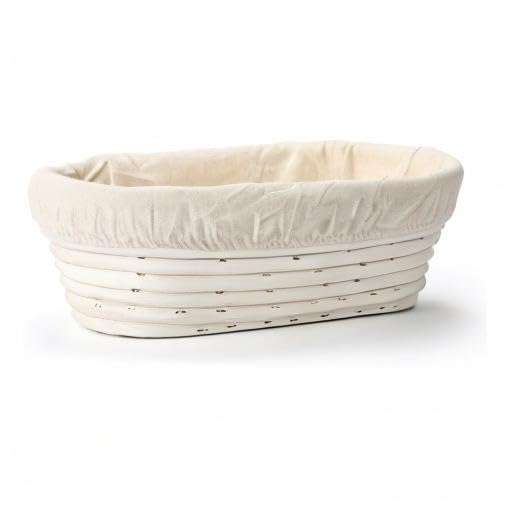 Saint Germain Bakery Premium Round Bread Banneton Basket with Liner - Perfect Brotform Proofing Basket for Making Beautiful Bread - (9 in. Round/10 in. Oval)