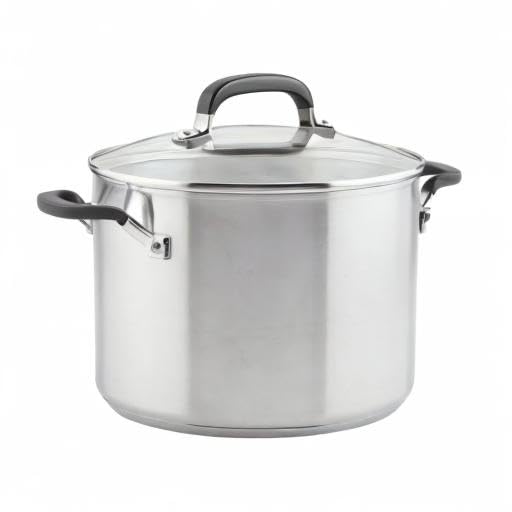 KitchenAid Induction Stock Pot with Lid, 8-Quart, Stainless Steel Stew Pot