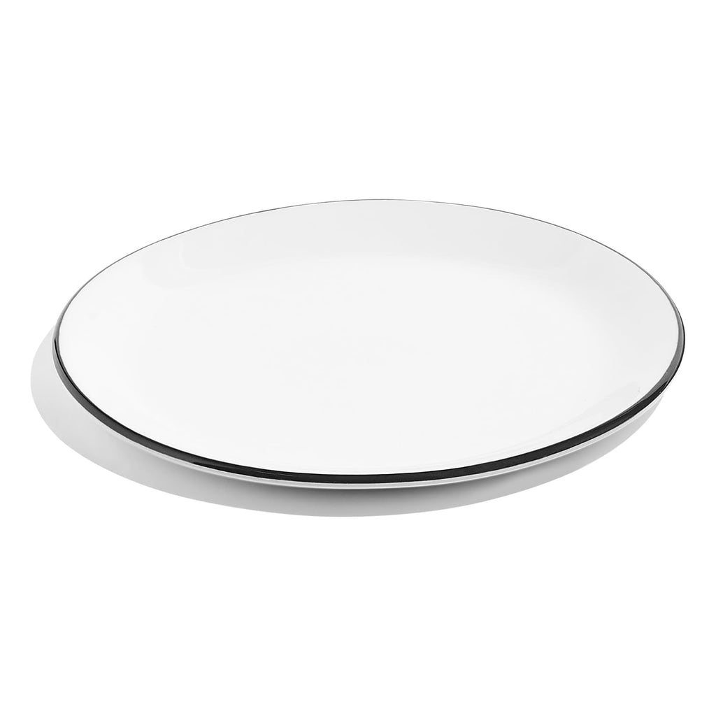 Made In Cookware - Serving Platter - White With Red Rim - Porcelain - Crafted in England