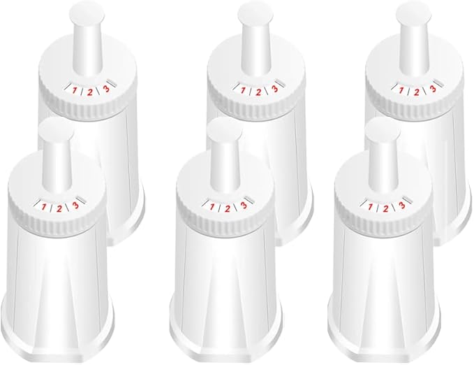 Ouxunus Filter - Replacement Water Filter Compatible with Breville Sage Claro Swiss For Oracle, Barista & Bambino - Compare to Part #BES008WHT0NUC1.Pack of 6（First use without adding coffee powder）