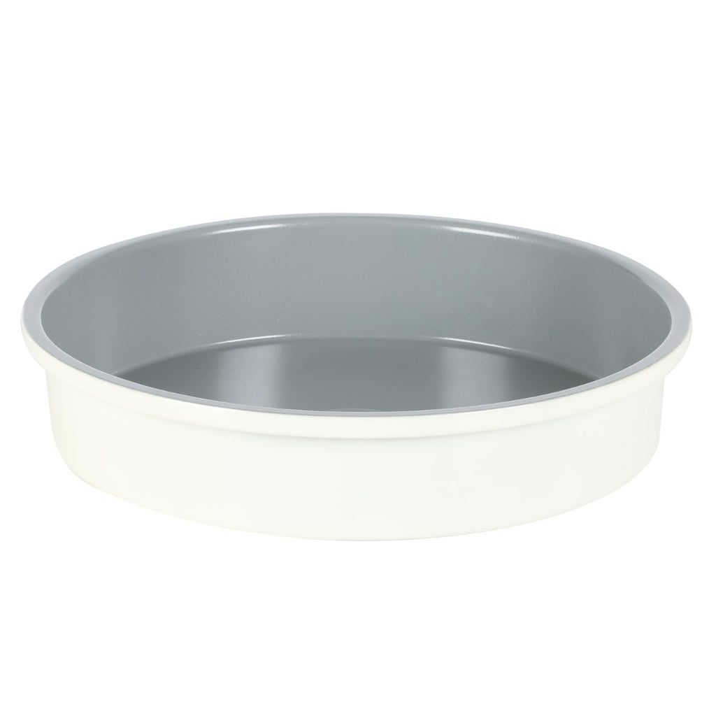 Sur La Table Kitchen Essentials Bake Sale 9 Inch PFOA, PFAS, PTFE Free Nonstick Round Cake Pan - Linen White