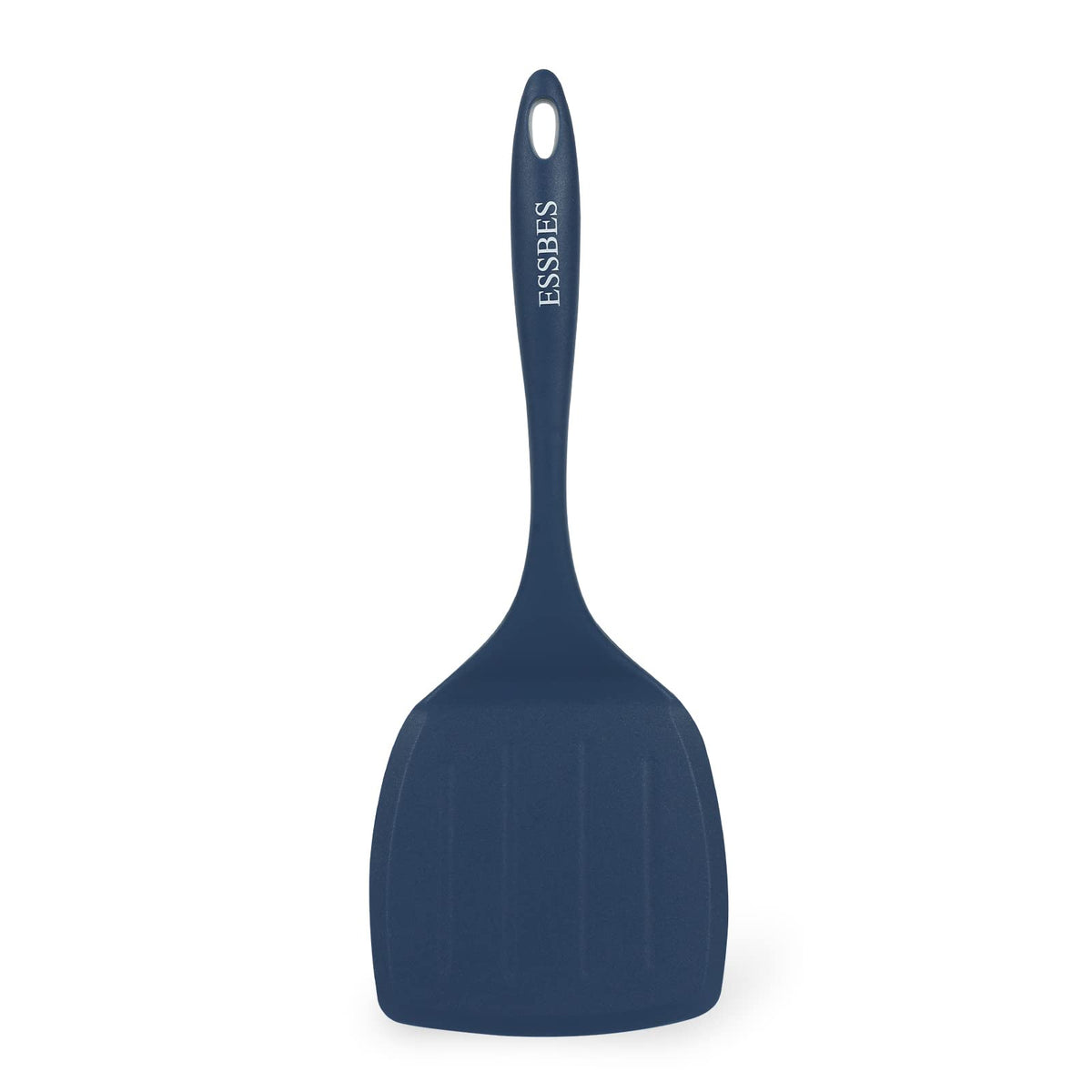 ESSBES Extra Large Silicone Turner - 600F Heat Resistant Nonstick Flexible Kitchen Spatula, BPA Free Dishwasher Safe Utensils, Nonslip Grips One Piece Cookware Suitable for Cooking Baking (Blue)