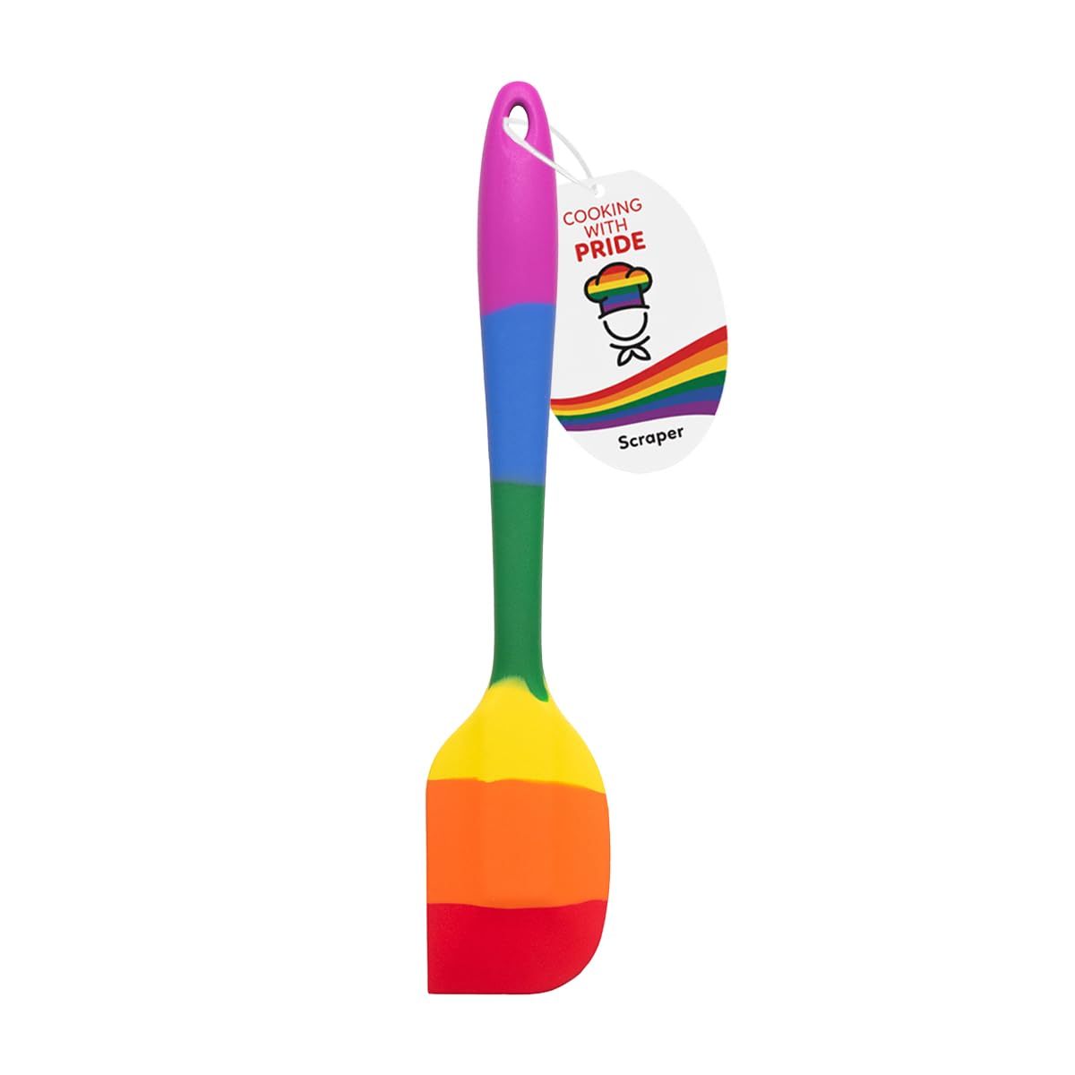Cooking With Pride Non-Stick Scraper Spatula, Heat-Safe Silicone With Iron Core, 10.75-Inch