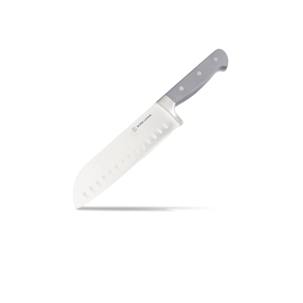 DURA LIVING Premium 4-Piece Steak Knife Set – Sharp Serrated Blades, Forged High Carbon Stainless Steel, Full Tang, Ergonomic Handle, Black – Perfect for Dining