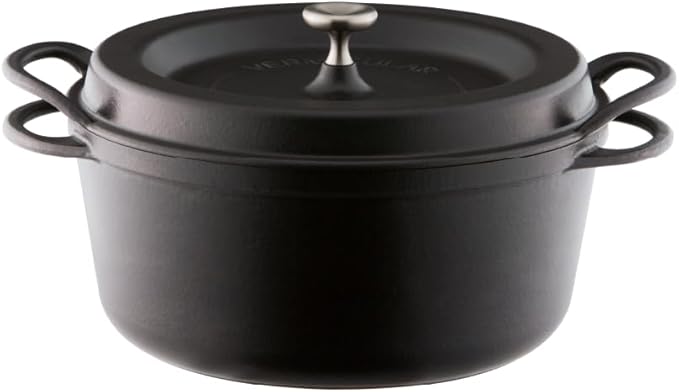 Vermicular Oven Pot 26cm Shallow (3.9qt), Enameled Cast Iron - Pearl Brown