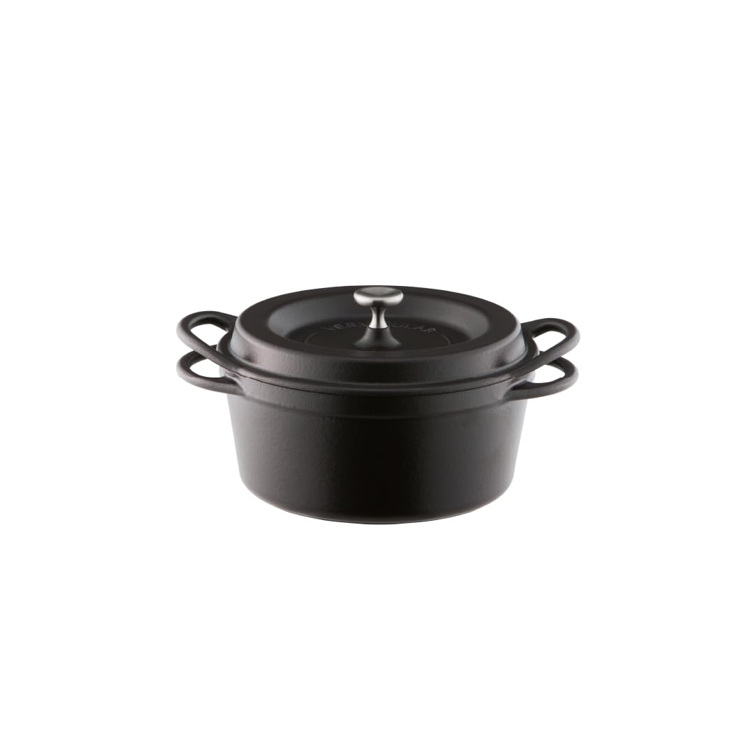Vermicular Oven Pot 18cm (1.8qt), Enameled Cast Iron Pot - Matte Black