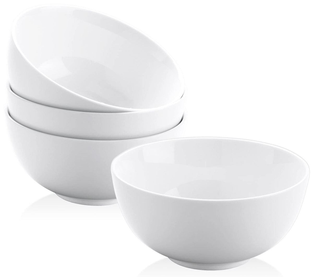 Yedio 10 OZ White Ceramic Soup Bowls of 6, Small Cereal Bowls for Kitchen