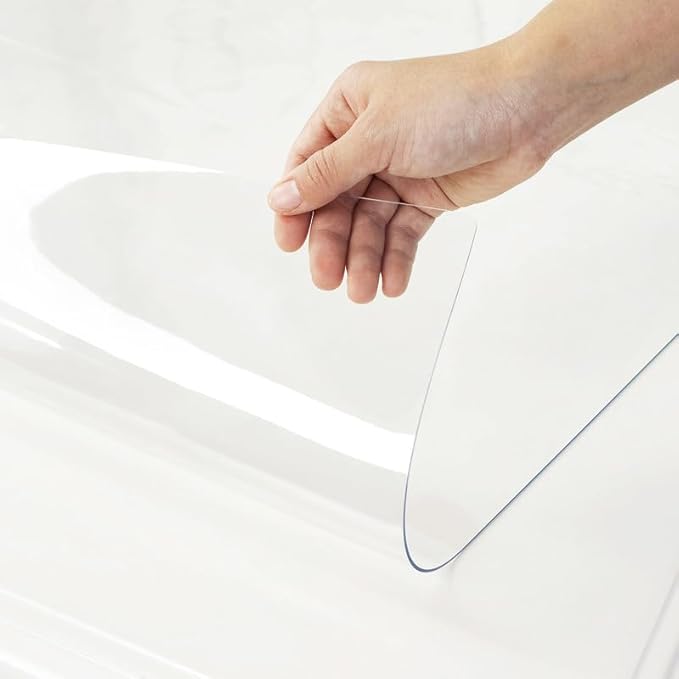 Warmstar Clear Table Cover Protector, 60 x 96 Inch, 1.5mm Thick PVC, Rectangle, Desk & Dining Table Protector Mat