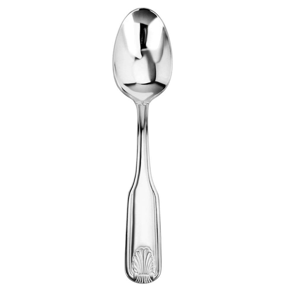 New Star Foodservice Shell Pattern 18/0 Stainless Steel Serving Spoon, 8.4-Inch, Set of 12, Commercial Grade