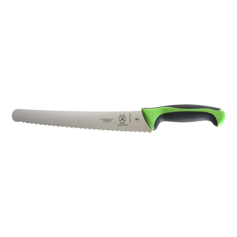 Mercer Culinary Millennia Colors 7-Inch Granton Edge Santoku Knife, Green