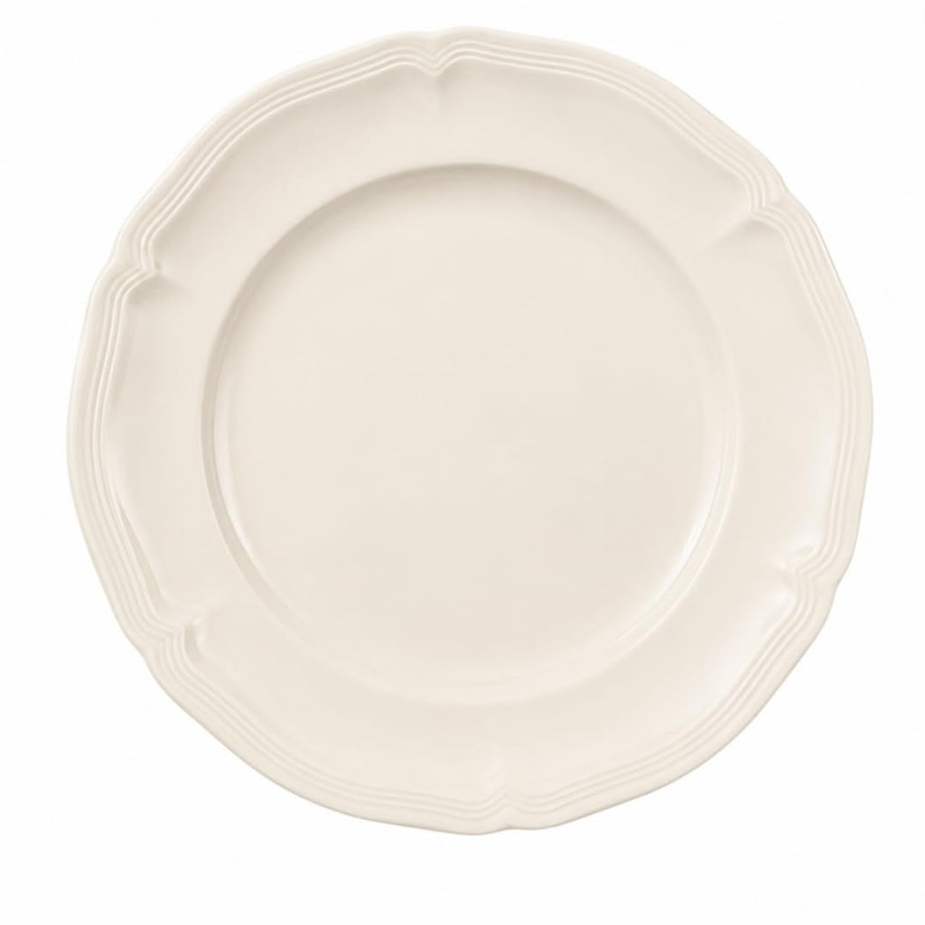 Villeroy & Boch Manoir Collection Pasta Bowl/Soup Plate, Premium Porcelain, Made in Germany, Dishwasher and Microwave Safe, Wide Rim, 9 in Diameter, 10 oz Capacity, Rich, Creamy White