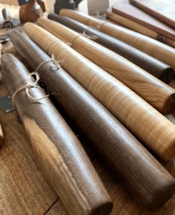 Handmade French Rolling Pin Set: 12 & 20 Wooden Rolling Pins for Baking, Dough, Pizza, Chapati, and Tortilla. Crafted in Kentucky. (Walnut, Set (12 Inch & 20 Inch))