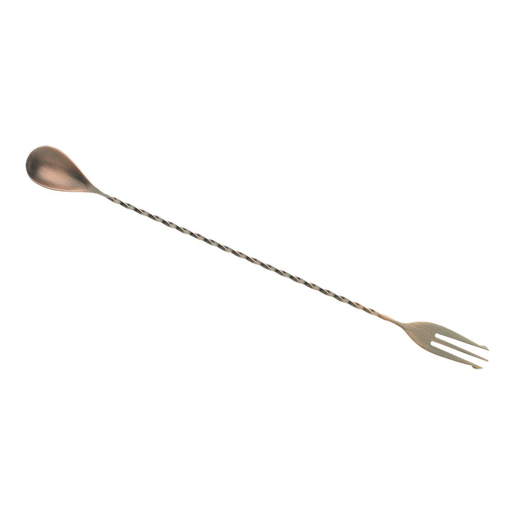 Barfly Bar Spoon, Fork End 12 3/8" (31.5 cm), Antique Copper