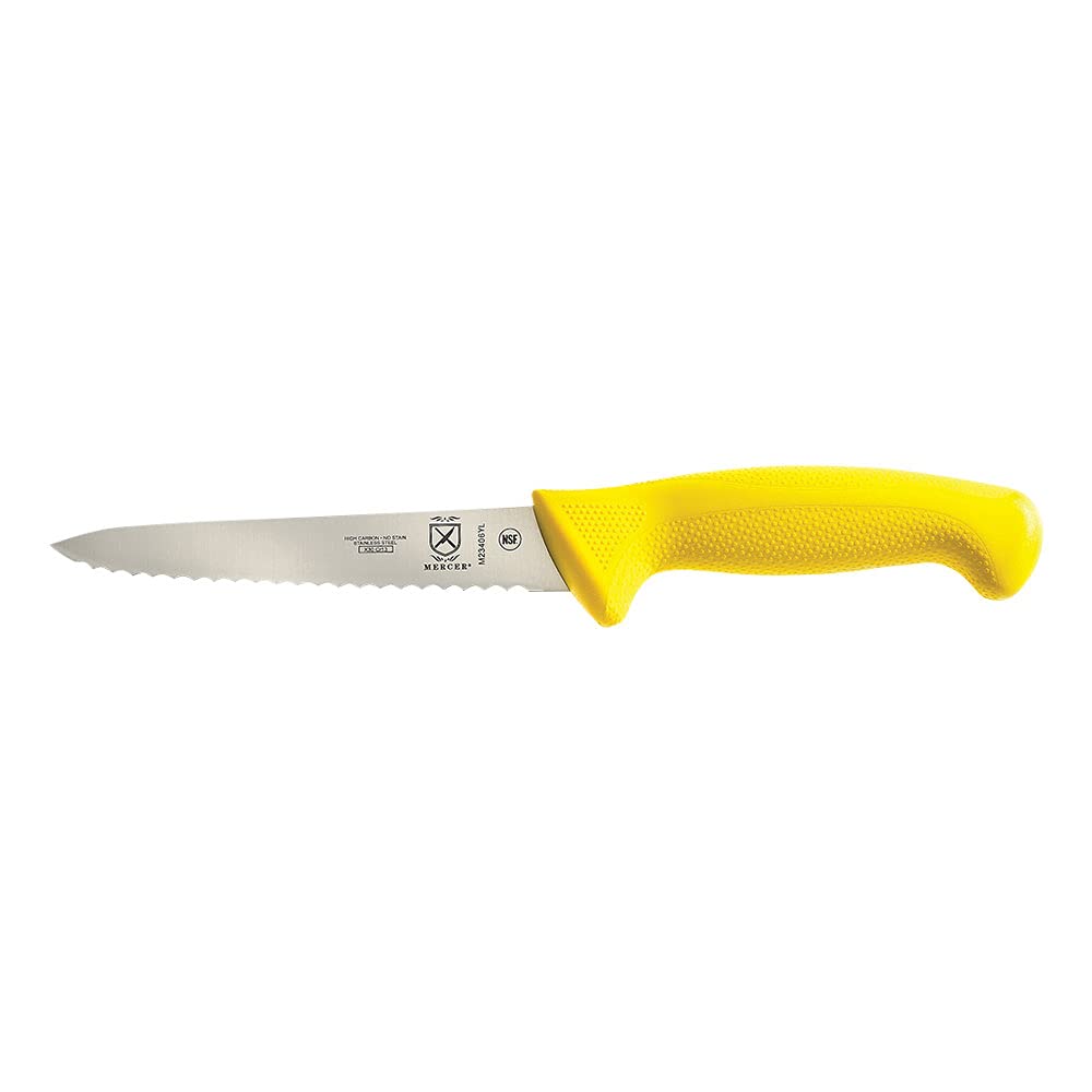 Mercer Culinary Millennia Colors 7-Inch Granton Edge Santoku Knife, Green