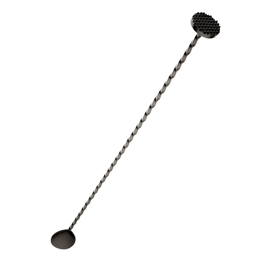 Barfly Bar Spoon with Muddler 15 3/4" (40.0 cm), (40 cm), Gun Metal Black