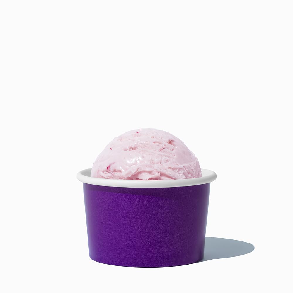 UNIQ 4 oz 1000 Pack Pink Polka Dot Ice Cream Cups | Disposable Leak Resistant Paper Dessert Cups for Ice Cream, Frozen Yogurt & Gelato | Small Food Serving Cups for Parties, Catering & Business