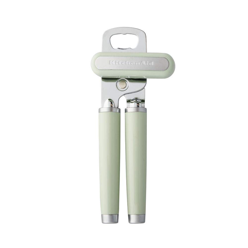 KitchenAid Classic Multifunction Can Opener and Bottle Opener Easy to Use, Razor Sharp Stainless Steel Cutting Wheel, Soft Ergonomic Handles, Almond Cream