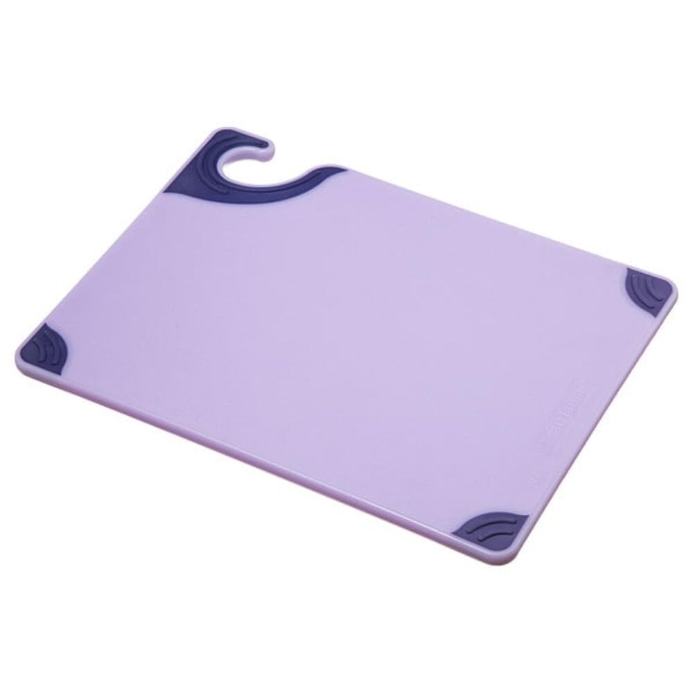 San Jamar Saf-T-Grip Plastic Cutting Board with Safety Hook, 9" x 12" x 0.375", Brown