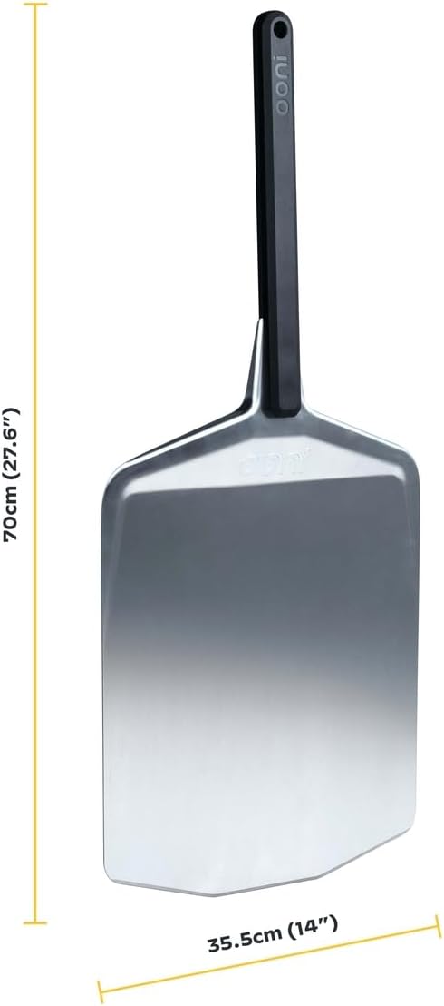 ooni 14” Metal Pizza Peel – Metal Pizza Peel 14 Inch, Pizza Spatula Paddle, Lightweight Pizza Turning Peel with Long Handle, Pizza Oven Accessories, Pizza Tools, Rectangle Pizza Turner