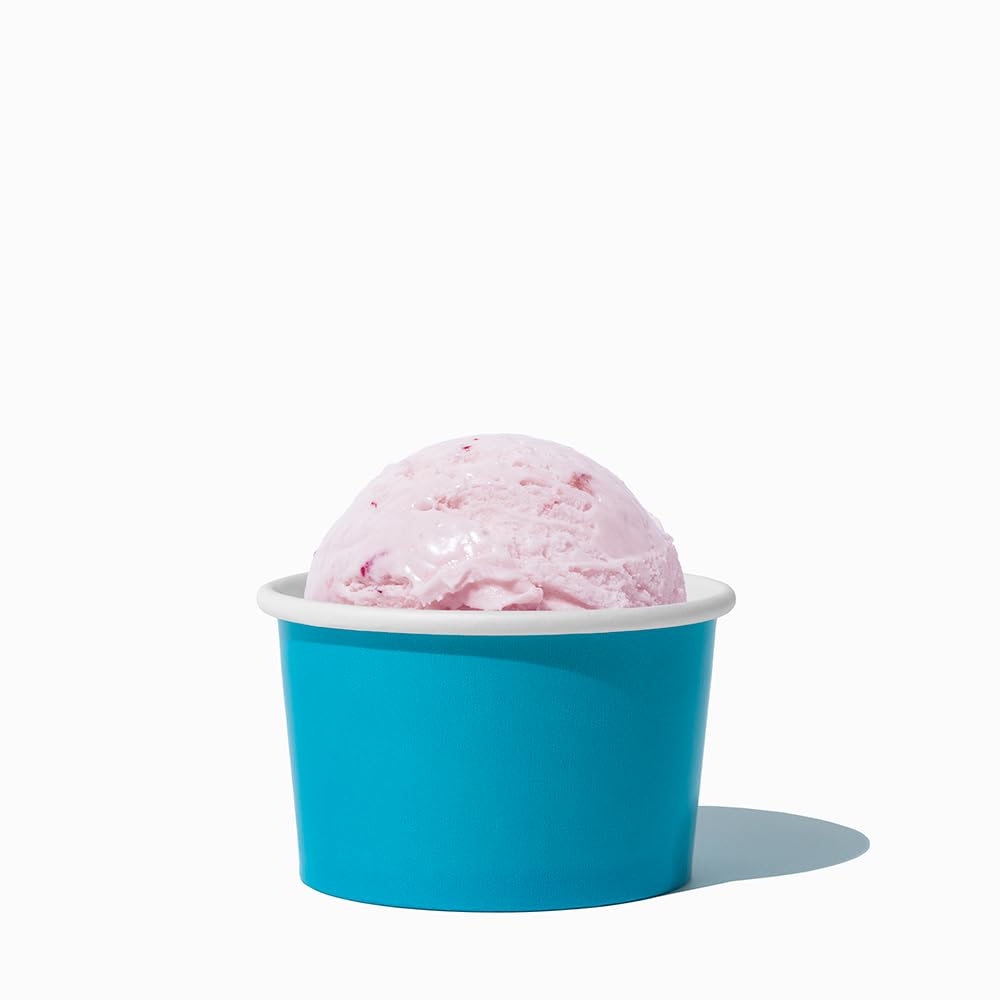 UNIQ 4 oz 1000 Pack Pink Polka Dot Ice Cream Cups | Disposable Leak Resistant Paper Dessert Cups for Ice Cream, Frozen Yogurt & Gelato | Small Food Serving Cups for Parties, Catering & Business