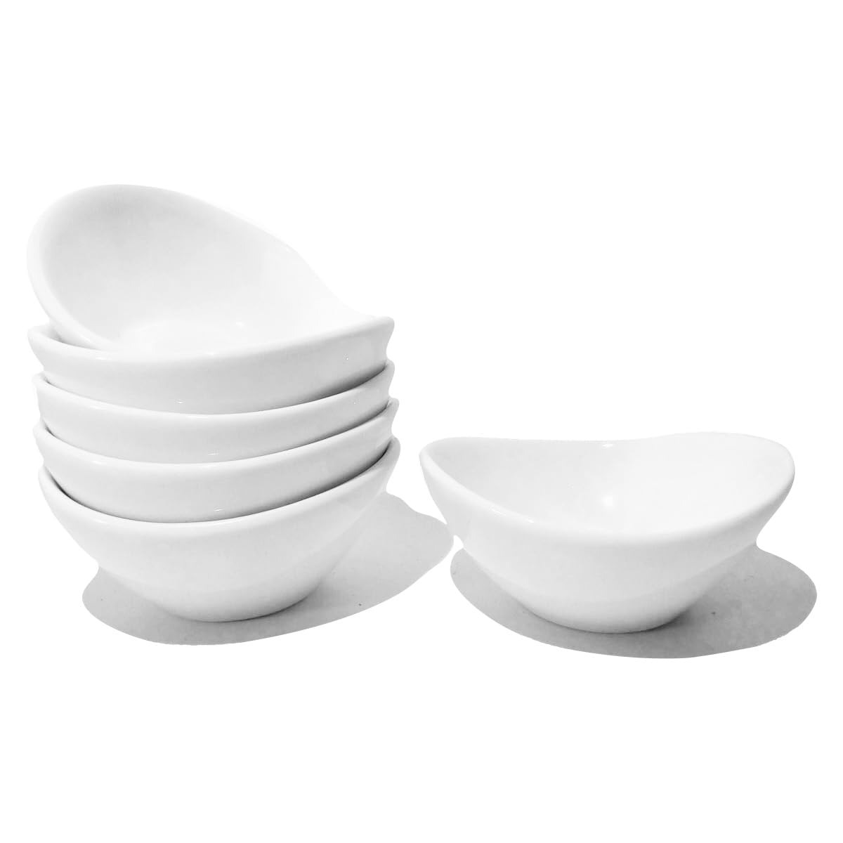 Holitika Soy Sauce Dishes Set of 6, 1oz Small Japanese Dipping Bowls for Sushi & Charcuterie, White Porcelain Sauce Cups, Microwave & Dishwasher Safe