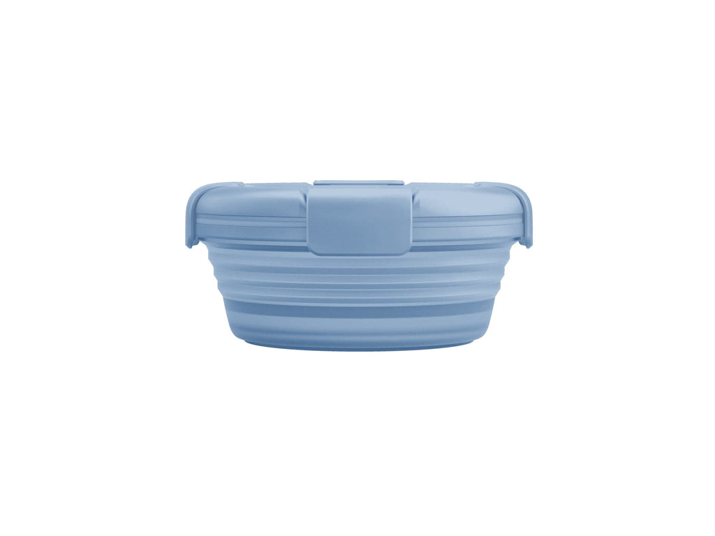 STOJO Collapsible Bowl - Translucent 36oz - Reusable Silicone Bowl (Translucent Steel Blue)