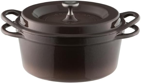 Vermicular Oven Pot 26cm Shallow (3.9qt), Enameled Cast Iron - Pearl Brown