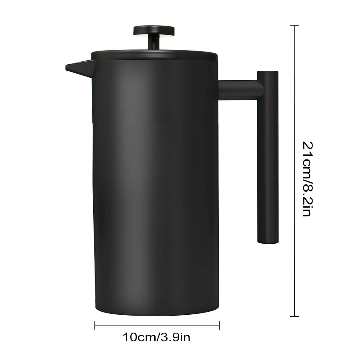 Coffito French Press Coffee Maker,Stainless Steel Double Wall Insulated Coffee Press 34 oz,4-8 Cups, Portable Hot Cold Brew Teapot Cafetera for Coffee Bar Accessories Kitchen Camping (Black,34oz)