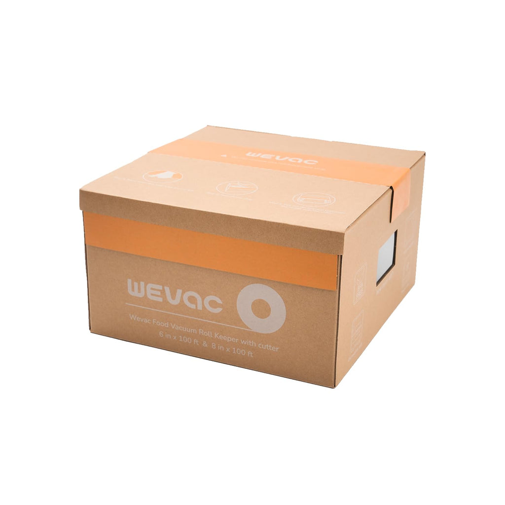 Wevac Vacuum Sealer Bags for Food, 6"x100' & 8"x100' Rolls with Cutter Box