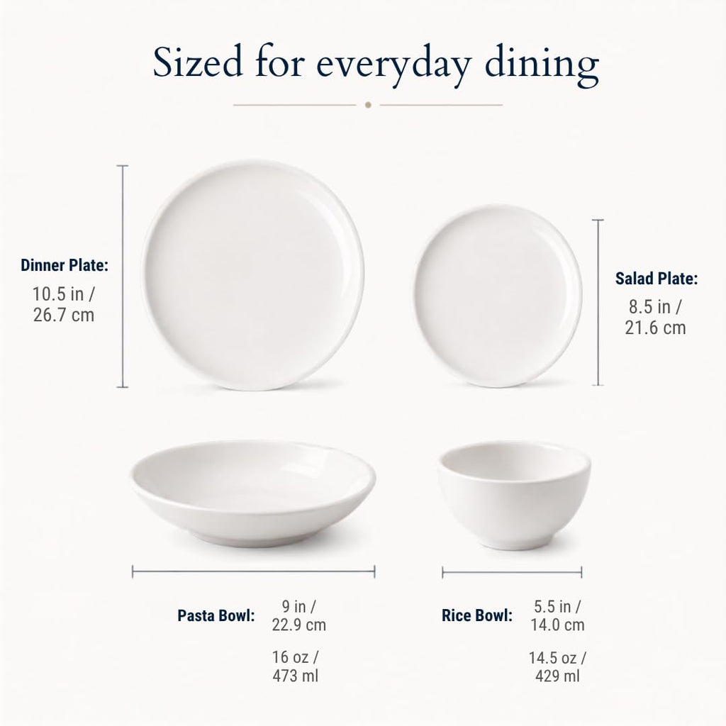 Villeroy & Boch Artesano Original 16 Piece Dinnerware Set, Creamy White