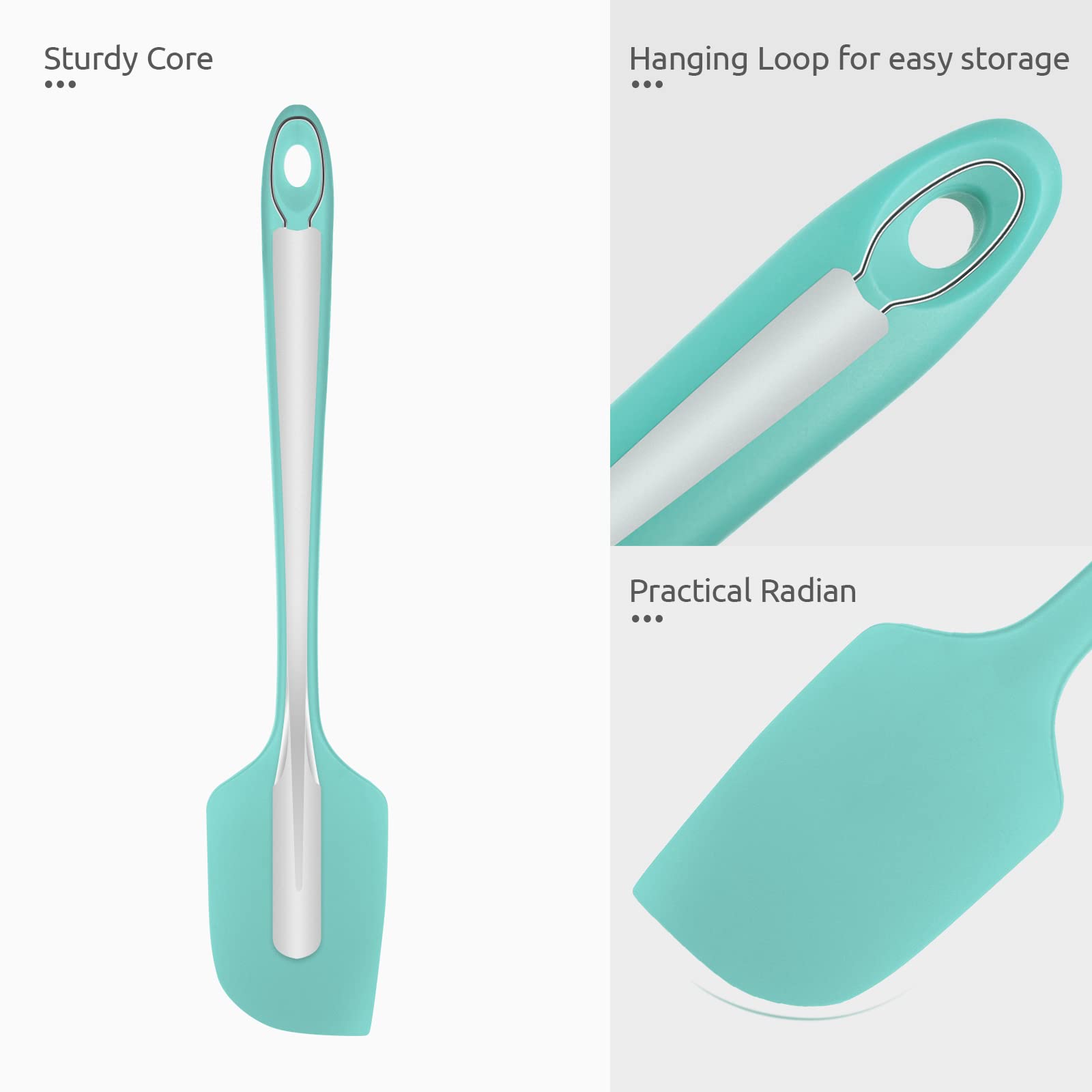 U-Taste 14in Extra Large Silicone Spatula, 480°F Heat Resistant, Aqua Sky