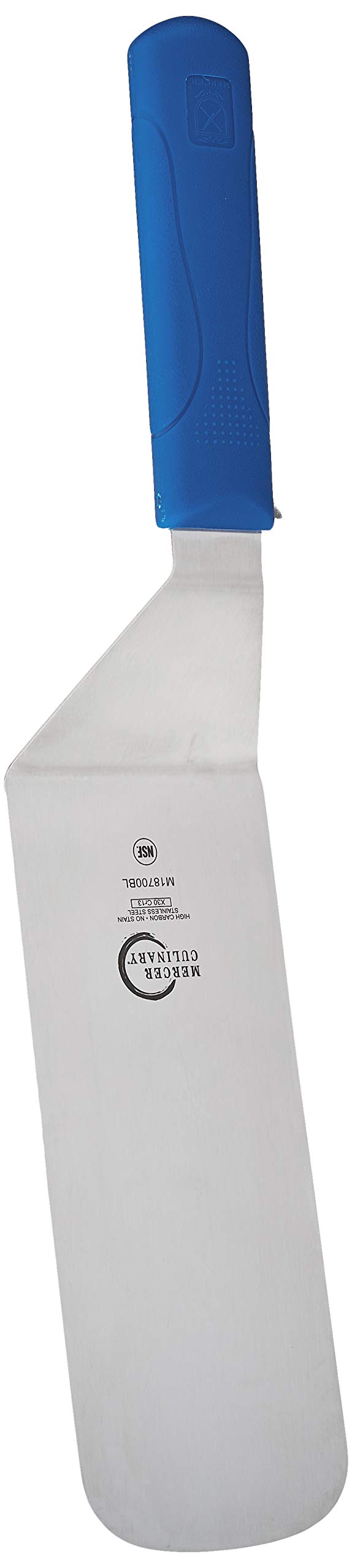 Mercer Culinary Millennia Mini Turner/Spatula, 2.5 Inch x 2.5 Inch Blade, Black Handle