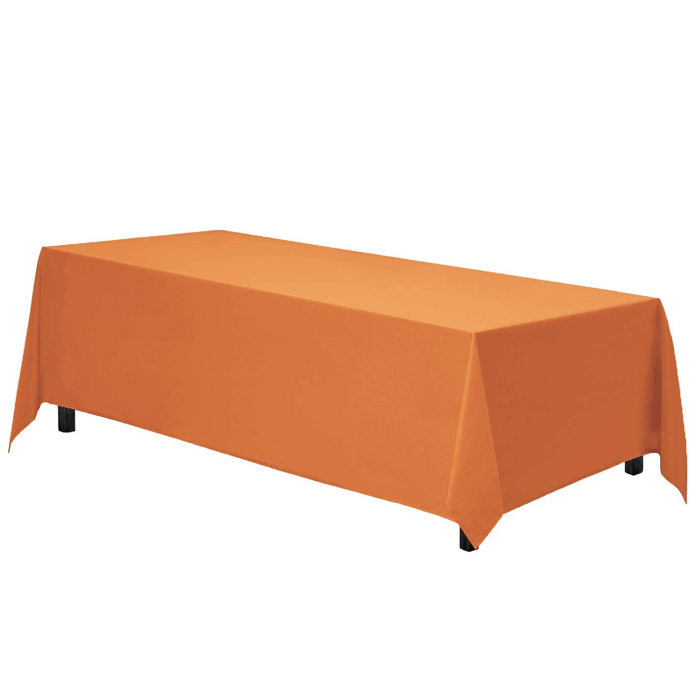Gee Di Moda Rectangle Tablecloth - 70 x 120 Inch Orange Table Cloth for 6 or 8 Foot Rectangle Tables - Heavy Duty Washable Fabric - for Holiday Party, Dinner, Weddings, Baby Shower & Events