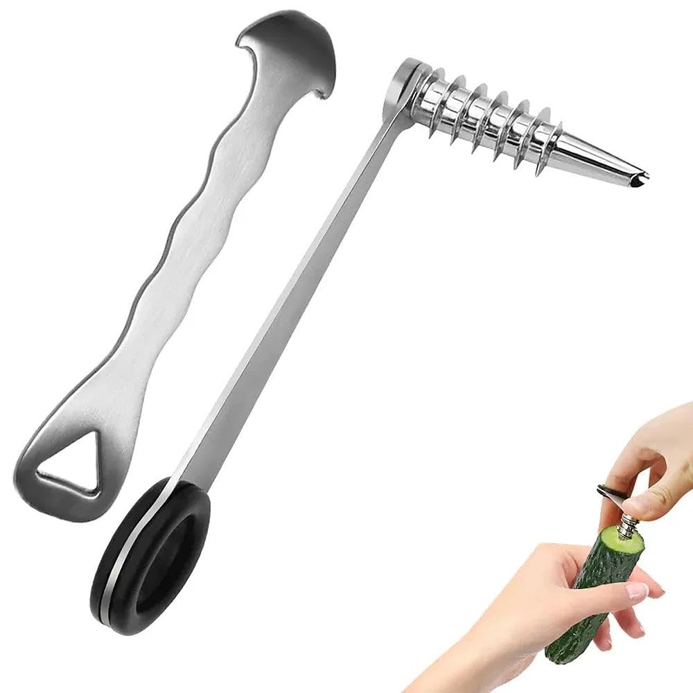 GYHZ Stainless Steel Spiral Cutter, Manual Veggie Spiralizer Kitchen Tool