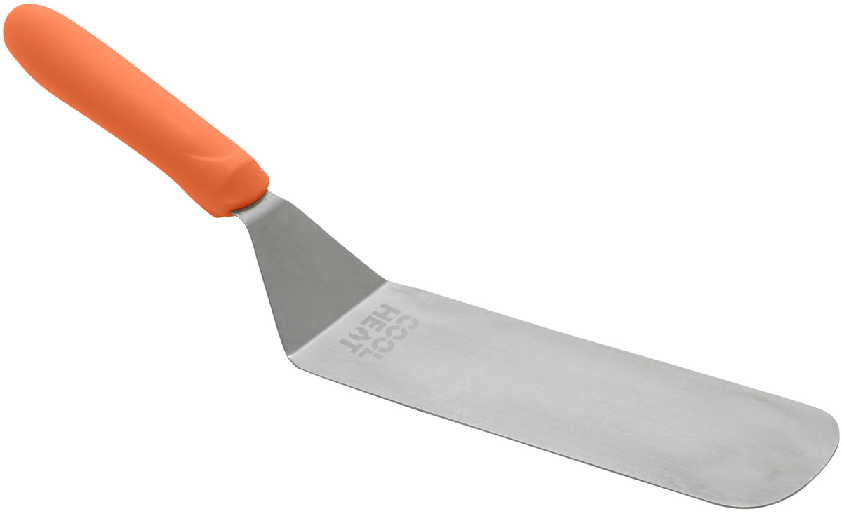 Winco 8" x 3" Orange Cool Touch Handle Griddle Turner/Spatula