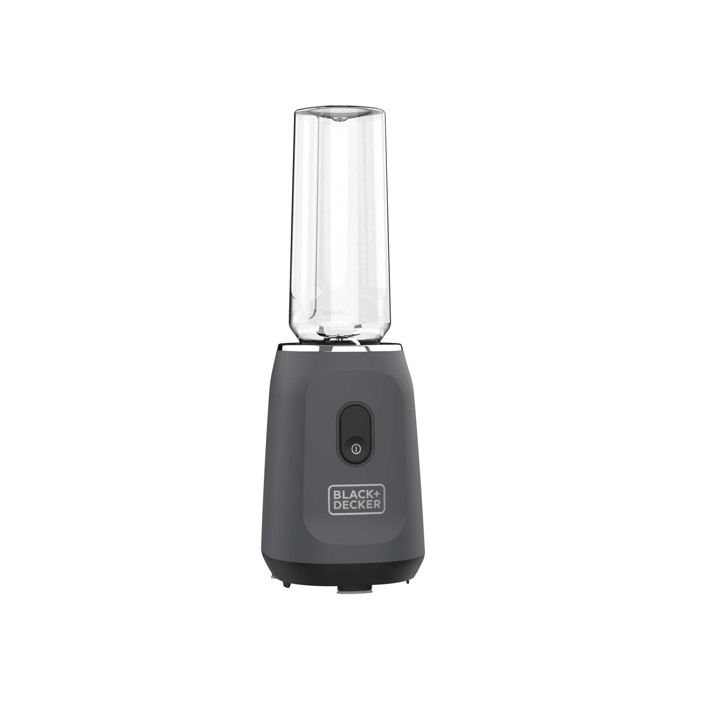 BLACK+DECKER® Ice Crush Single Serve Blender with Pulse/ON Button, Base, Two 20oz Personal Blender Jars, Blade Assembly, Travel Lid, Gray