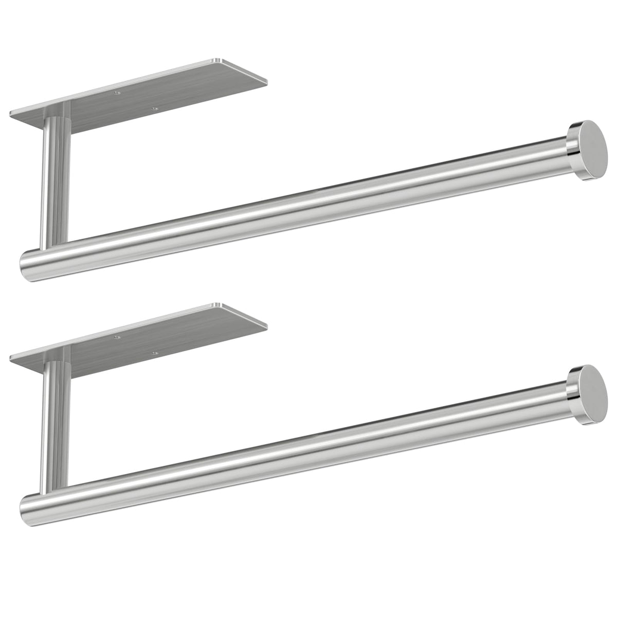 Paper Towel Holder,Self-Adhesive or Drilling， Matte Black, 1 Pack