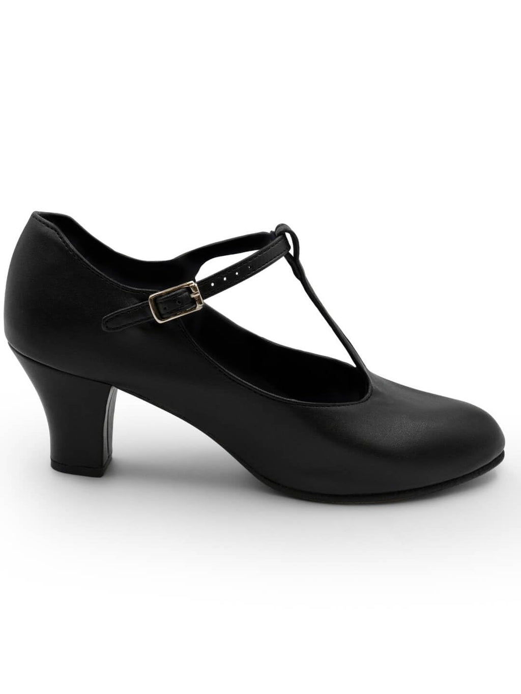 Capezio Jr. Footlight T-Strap Character Shoe, Black, 6 W