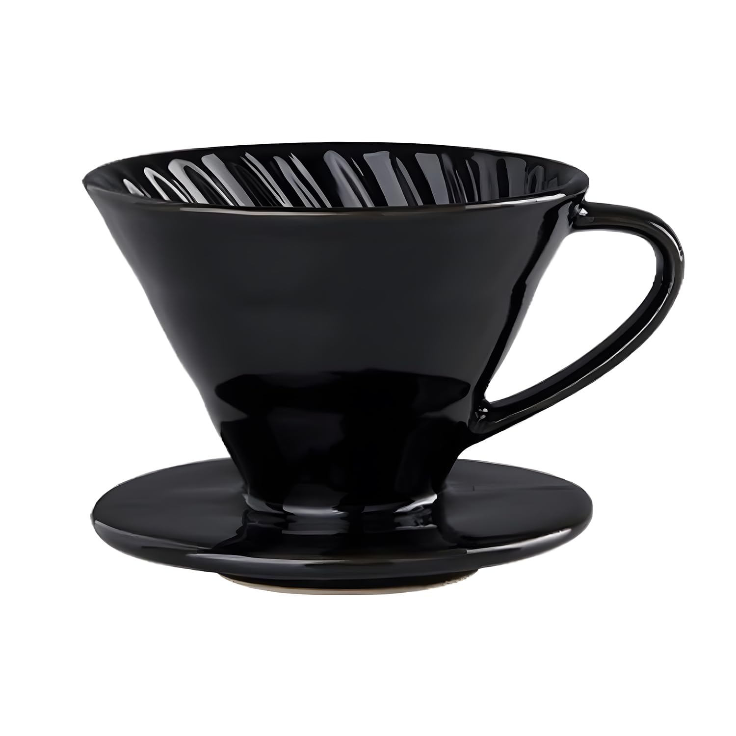 Marirao Pour Over Coffee Maker, Single Cup Coffee Dripper, Manual Porcelain Slow Brewing Accessories for Travel, Camping, Office, Home, Cafe, Coffee Gifts (Black, Large)