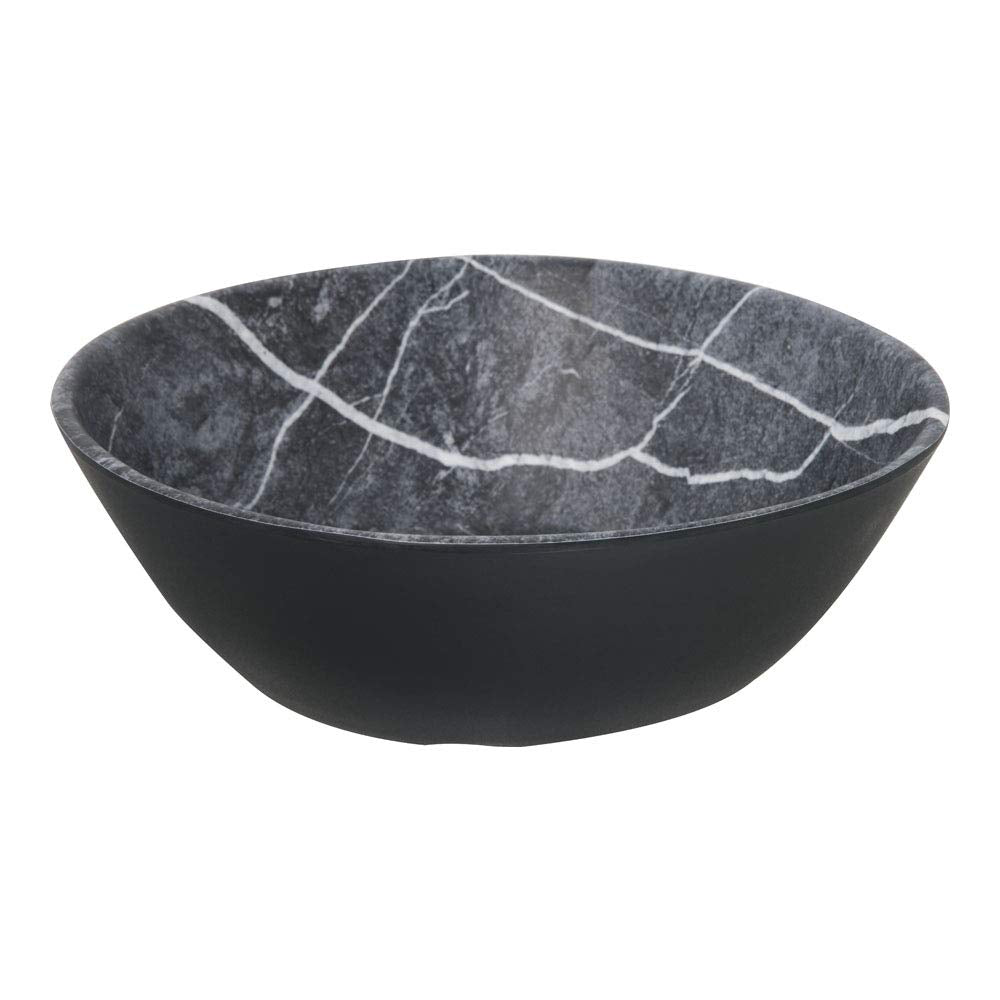 Carlisle FoodService Products Ridge Reusable Plastic Bowl Soup Bowl for Home and Restaurant, Melamine, 8 Ounces, Cement, (Pack of 24)