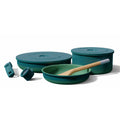 Ombré Ceramic Titanium Non-Toxic, Nonstick Cookware Set 8-Piece Modular System with Removable Handle and Magnetic Lid, Magnetic Spatula, Eco-Friendly, Oven & Dishwasher Safe (Green)