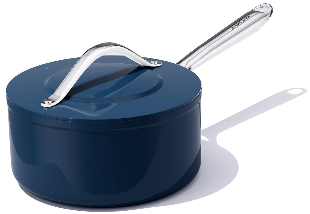 CookinCraze Premium Ceramic Sauce Pan with Lid, 3.5 QT Nonstick Saucepan