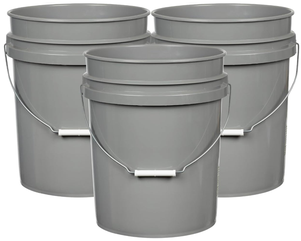 House Naturals 5 Gallon Premium HPDE Plastic Bucket - Made in USA Food Grade Container, BPA Free All Purpose Pail (5, Red)