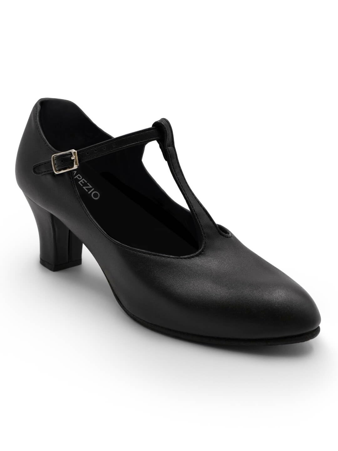 Capezio Jr. Footlight T-Strap Character Shoe, Black, 6 W