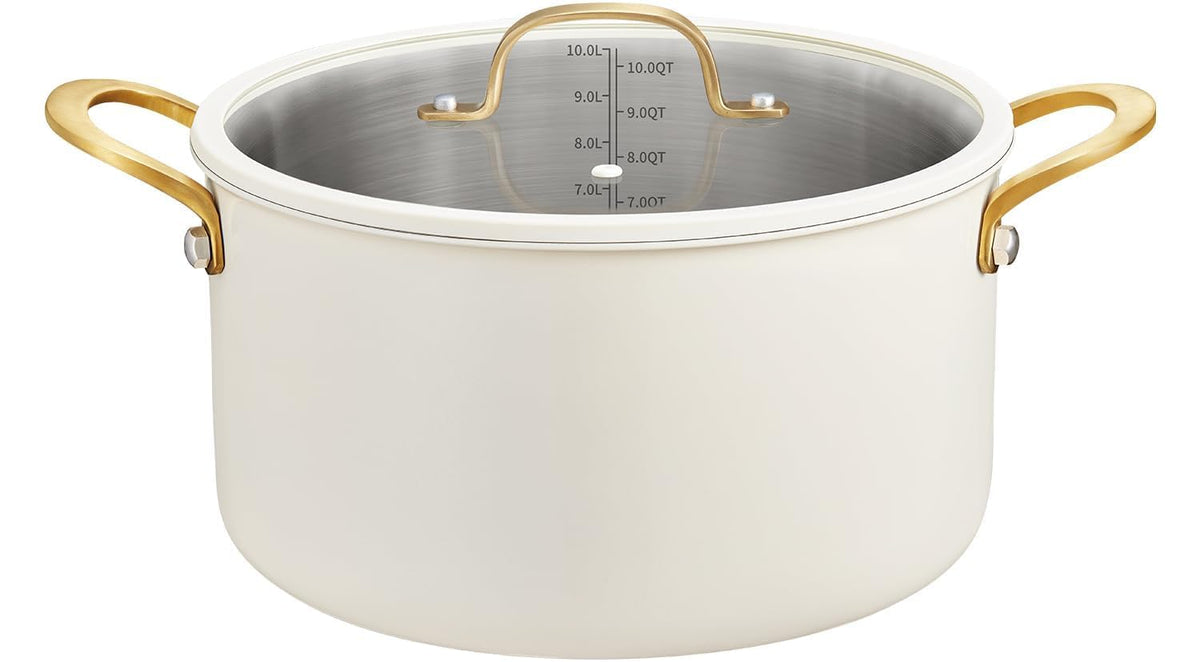 BEZIA 12 Quart Full Clad Try-Ply Stainless Steel Stock Pot, Induction Ready