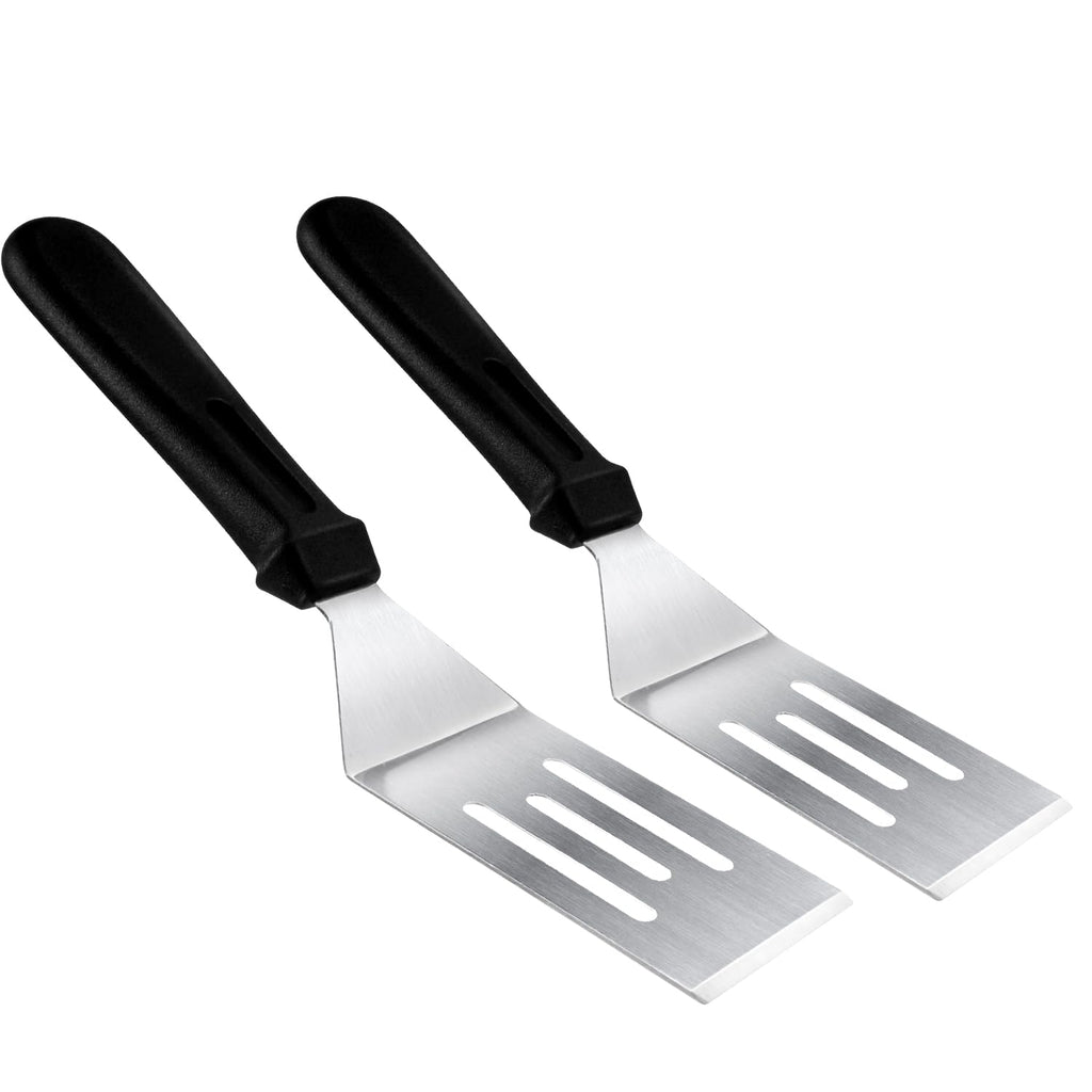 Metal Spatulas for kitchen Use, 3 PCS Professional Serving Spatula with Heat Resistant Handle, Stainless Steel Spatula Ideal for Pancakes, Eggs, Griddle Scraper, BBQ or Desserts