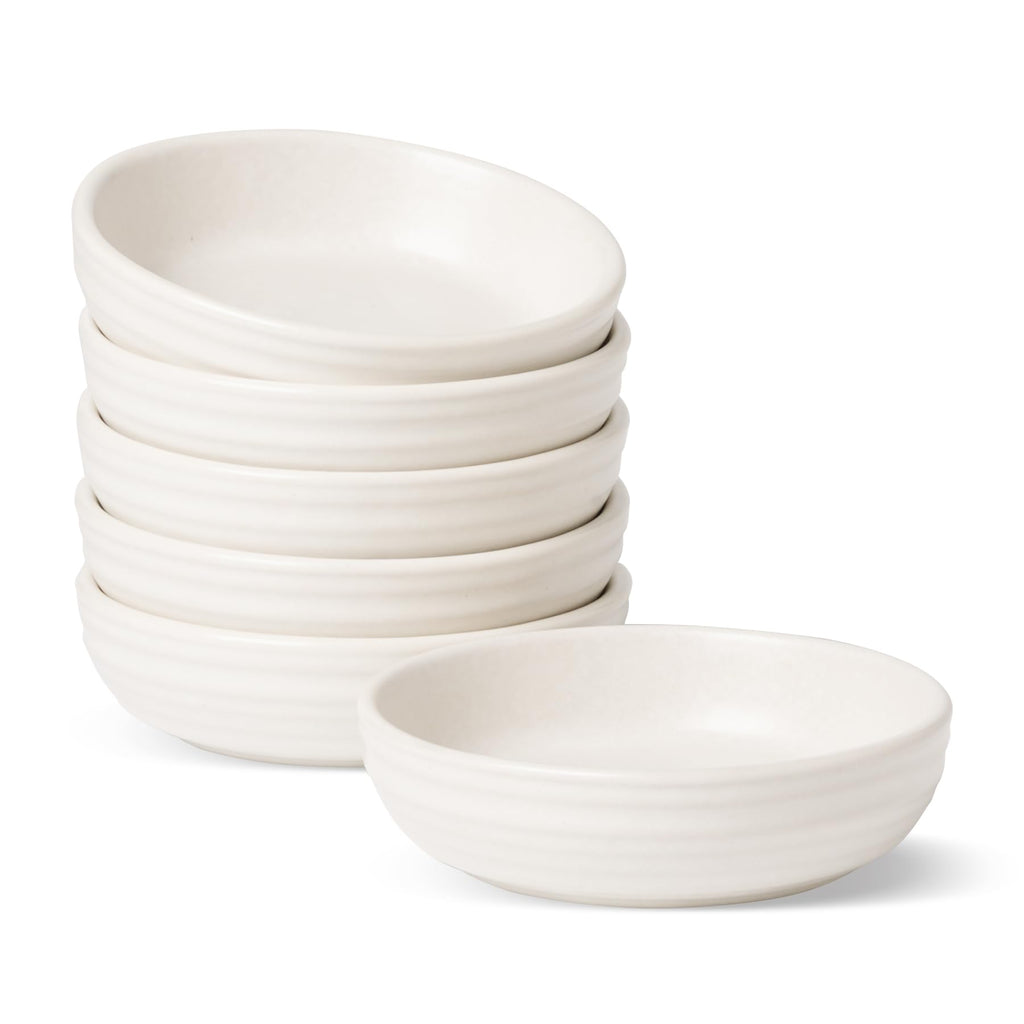 famiware Ceramic Soy Sauce Dish, 3oz Dipping Bowl Set of 6, Light Blue