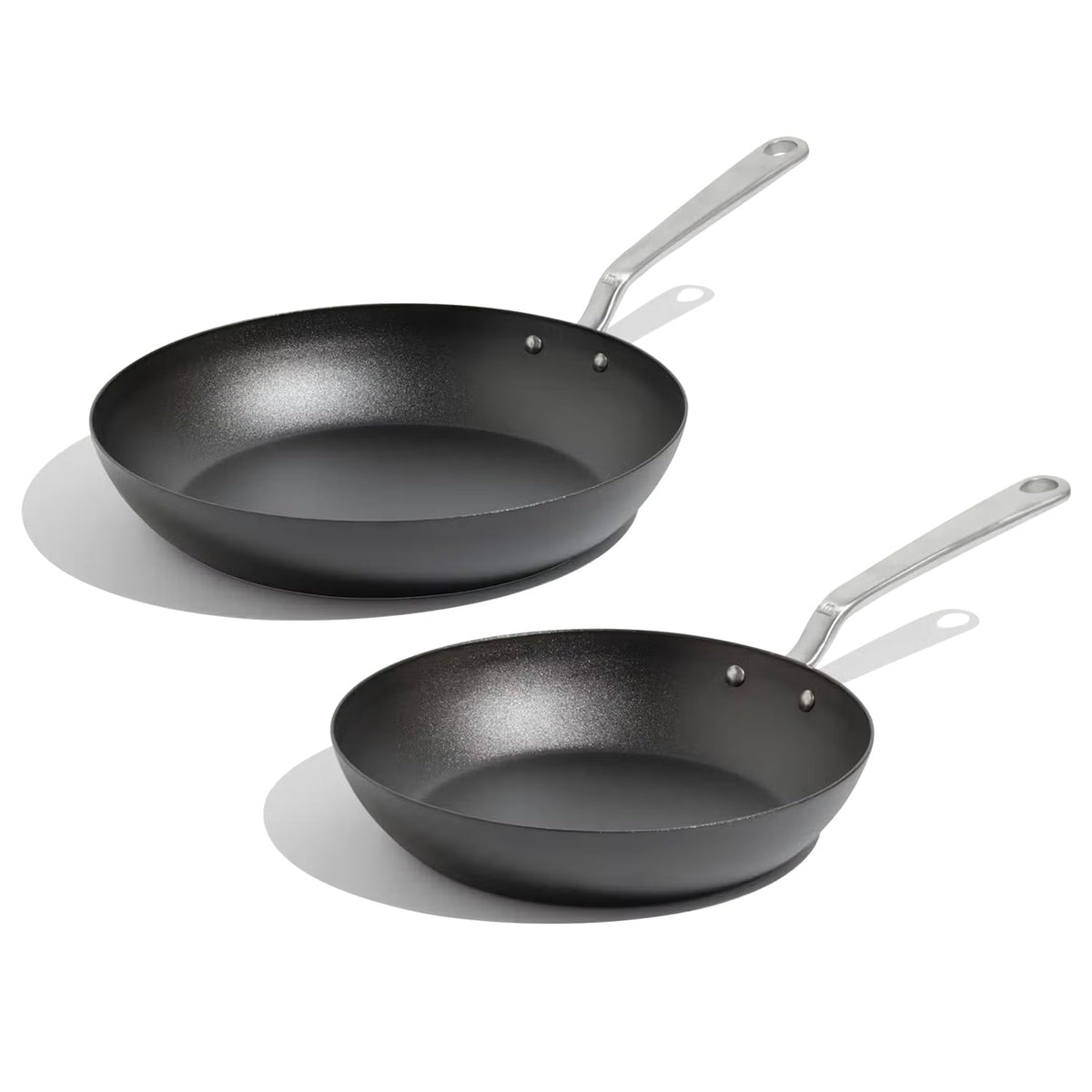 Made In Cookware - 2 Piece (Includes 10",12") Seasoned Carbon Steel Frying Pan - Professional Cookware - Crafted in Sweden - Induction Compatible