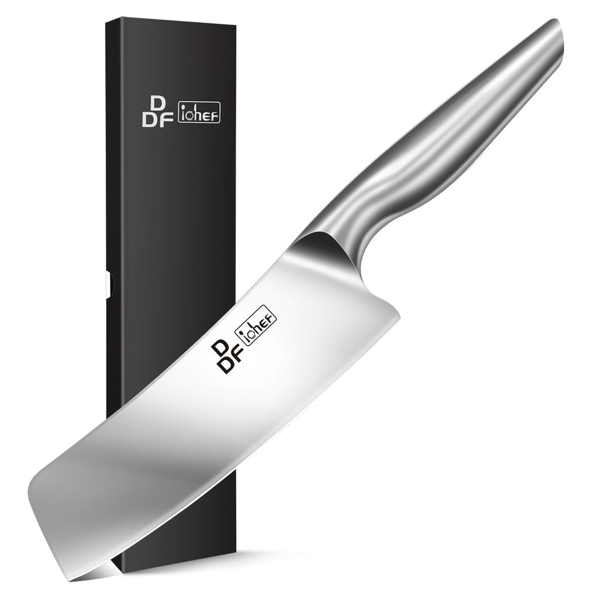 DDF iohEF Nakiri Kitchen Knife, Chef's Knife In Japanese Stainless Steel Professional Cooking Knives, Non-slip Ultra Sharp Knife with Ergonomic Handle