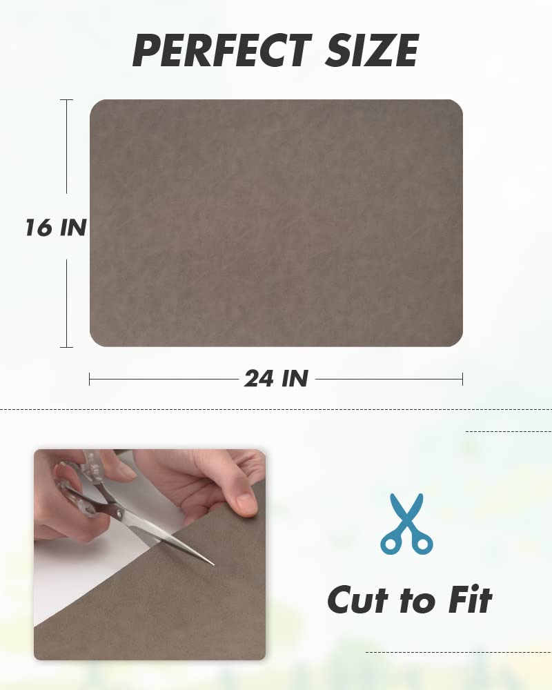 AMOAMI-Coffee Mat Hide Stain Rubber Backed Absorbent Dish Drying Mat for Kitchen Counter-Coffee Bar Accessories Fit Under Coffee Maker, Espresso Machine, Pot, Dish Rack Brown 1624
